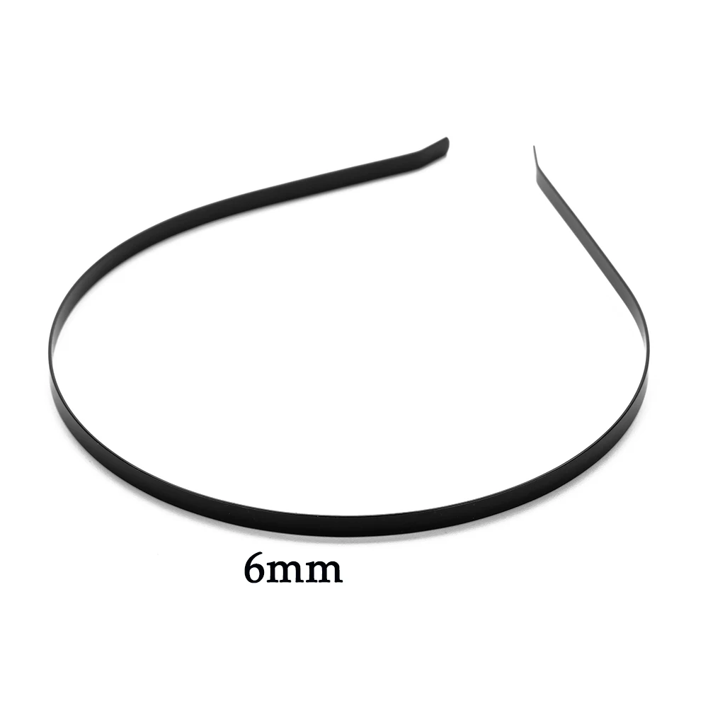 6mm black 10 шт./лот 3/5/6 мм Нержавеющая сталь тускловатый серебряный/черный, однотонная обувь на плоской подошве повязка на голову, повязка на голову, DIY украшения для волос аксессуары для рукоделия - Окраска металла: 6mm black