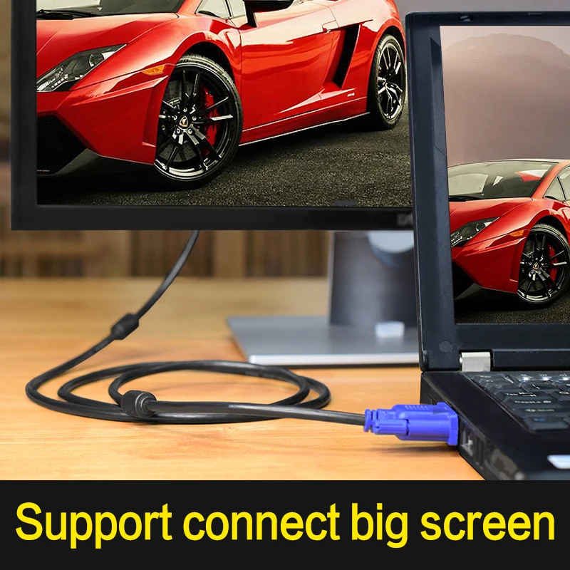 Dorewin VGA кабель 1080 P мужчина к Мужской плоский кабель-удлинитель видео конвертер