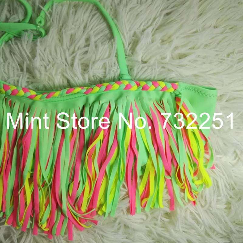 Girl Bikini 2018 Girls Swimwear Bathing Sets Kid Swimming Suit Green Red Tassel Swimsuit Baby Bikinis Chilren Two-Piece Suits |