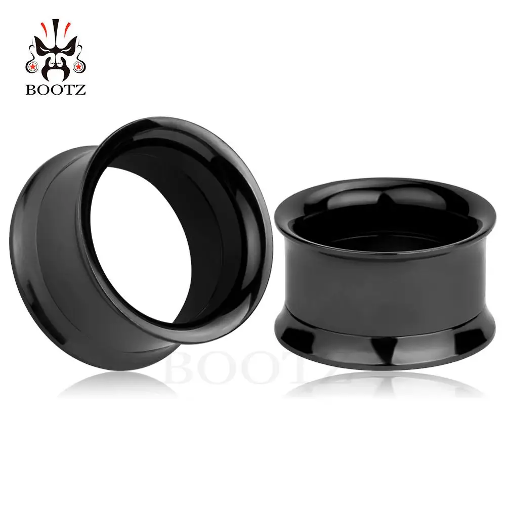 black KUBOOZ 5 цветов ушные датчики расширитель из нержавеющей стали пробки пирсинг туннели ювелирные изделия для тела 6 мм-25 мм 10 шт./лот - Окраска металла: black