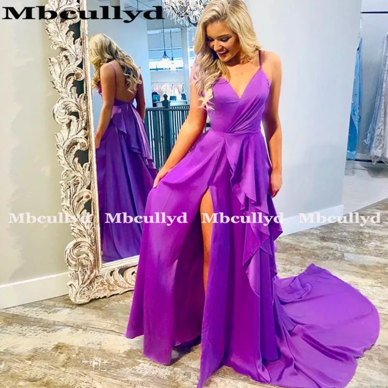Длинные эластичные атласные платья Mbcullyd для выпускного вечера Новое поступление