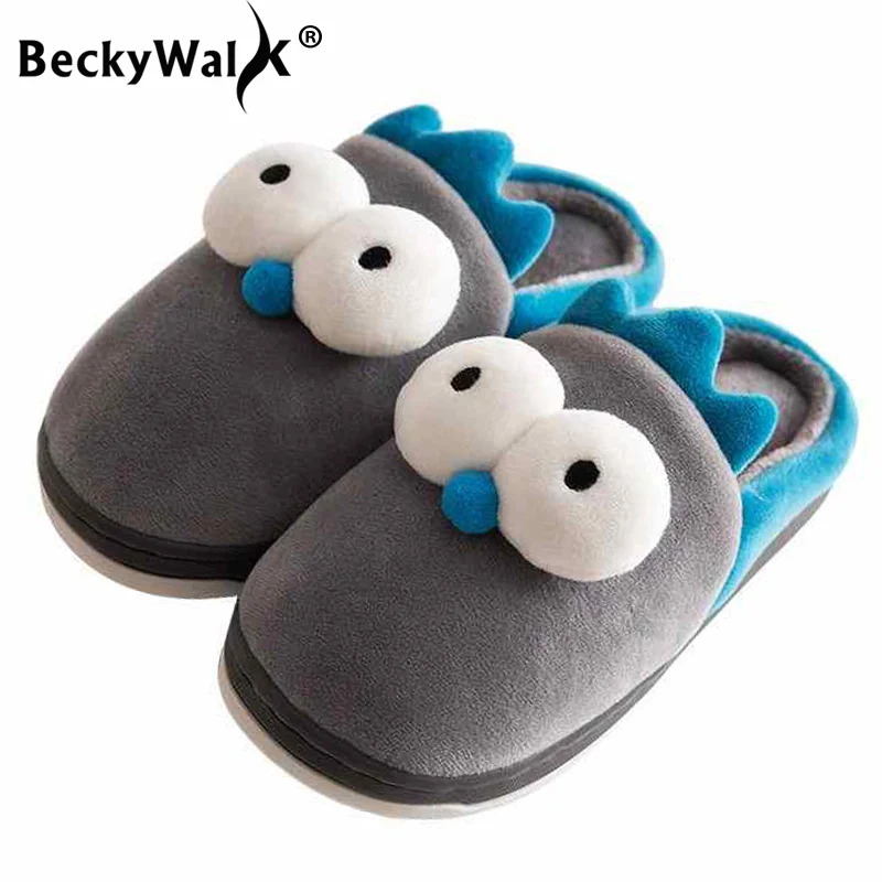 BeckyWalk; детские домашние тапочки из хлопка; зимняя детская обувь; домашние тапочки для мальчиков и девочек; нескользящая плюшевая обувь для малышей; CSH694