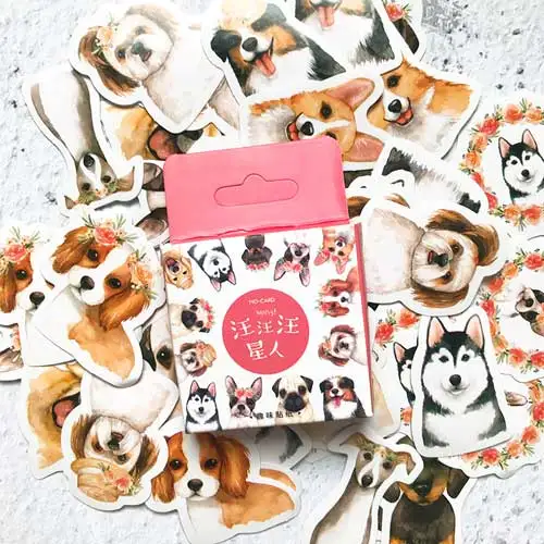 Dog Animal Sticker 46 шт./упак. на платформе с анималистичным принтом Стикеры дневник Стикеры s для дневник канцелярские принадлежности для украшения Скрапбукинг Diy альбом журнал прикрепить ярлык - Цвет: Dog Animal Sticker