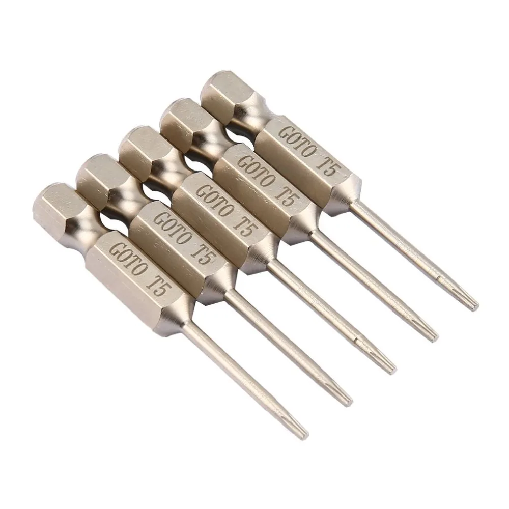 

5Pcs Alloy Steel Torx Screwdriver Bit 50mm Long 2.0 Magnetic Household Repair Tools Screwdriver Drill Set Tool