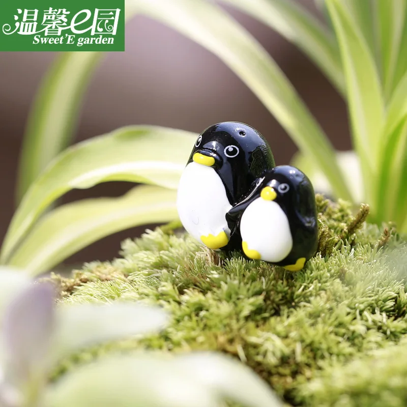 

50 шт./партия, смола, цельное моделирование, мультяшное животное, двойной Пингвин, 28 мм, поделки, кукольный домик, рождественские ювелирные из...