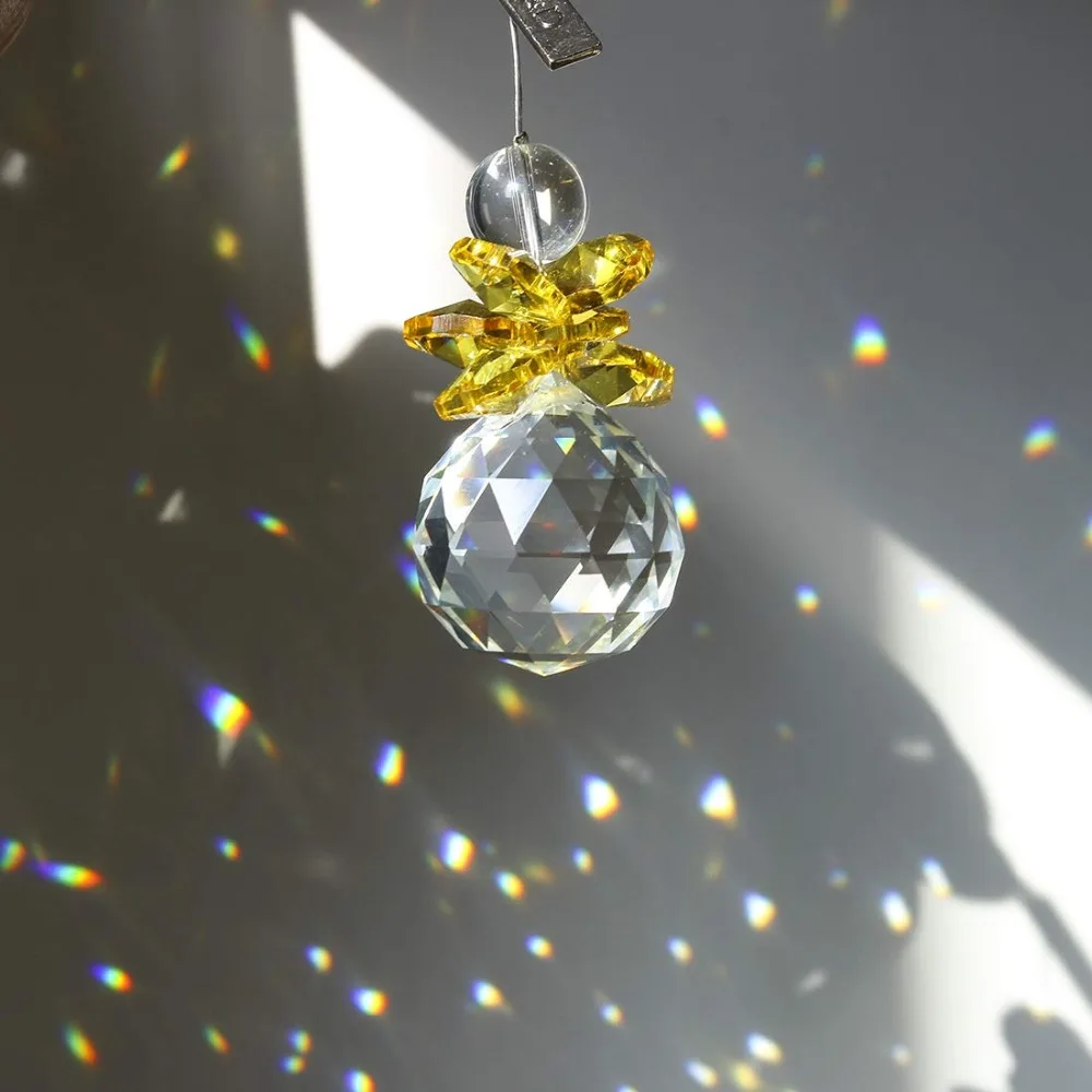 H& D гирлянда чакра спектры Радуга Suncatcher хрустальные подвески для частей люстры фэн-шуй призма для подвешивания капель(многоцветный