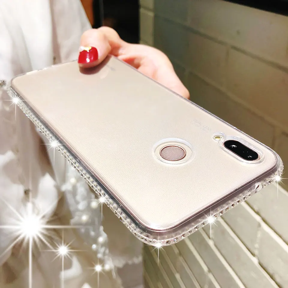 Алмазный Блестящий Мягкий чехол для телефона из ТПУ Huawei P20 Pro Mate 20 10 Lite Nova 3