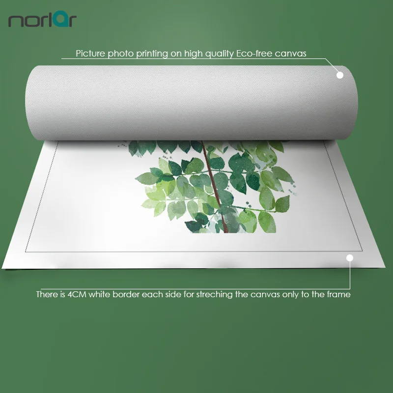 Выполненные Современная Акварельная свежий зеленый лист растения Цветочный арт