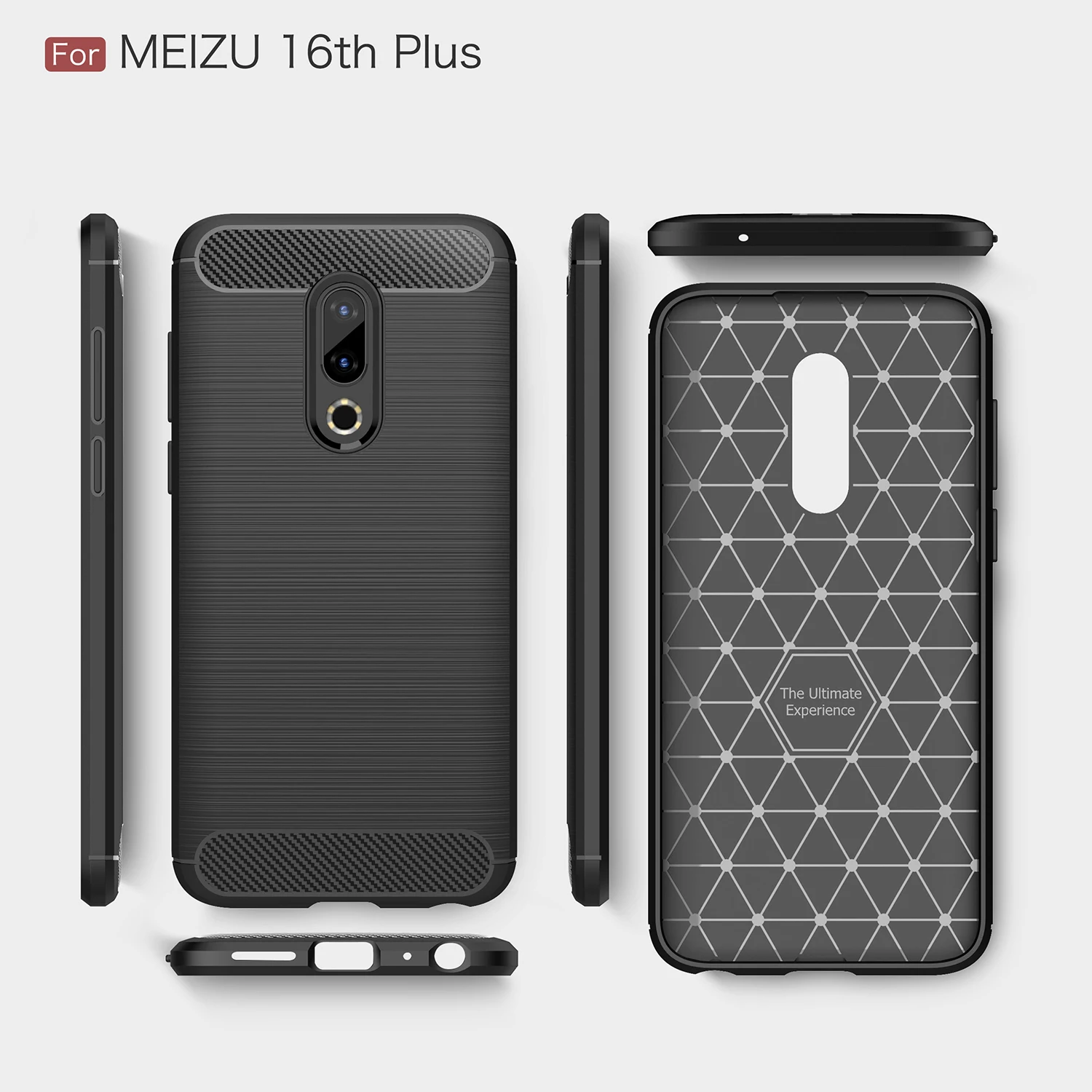 Для Meizu 16/16 Plus/15 Lite чехол тонкий крутой задний Чехол из углеродного волокна Мягкий
