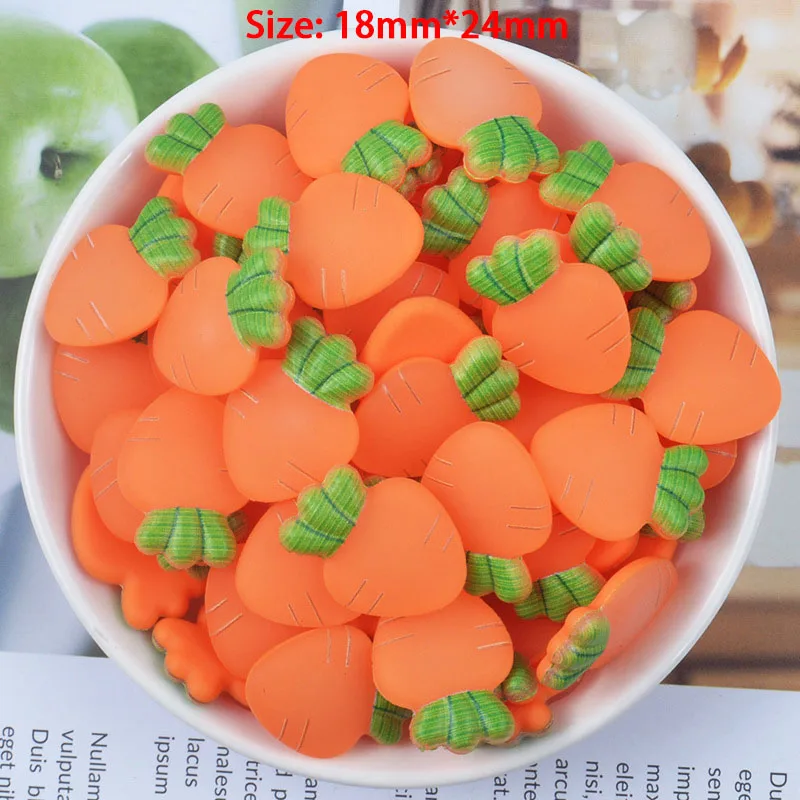 1PCS Carrot Фруктовые кусочки, добавки, подвески для слизи, сделай сам, полимерный наполнитель, дополнение, клейкие аксессуары, игрушки, Lizun, комплект глины для моделирования для детей - Цвет: 1PCS Carrot