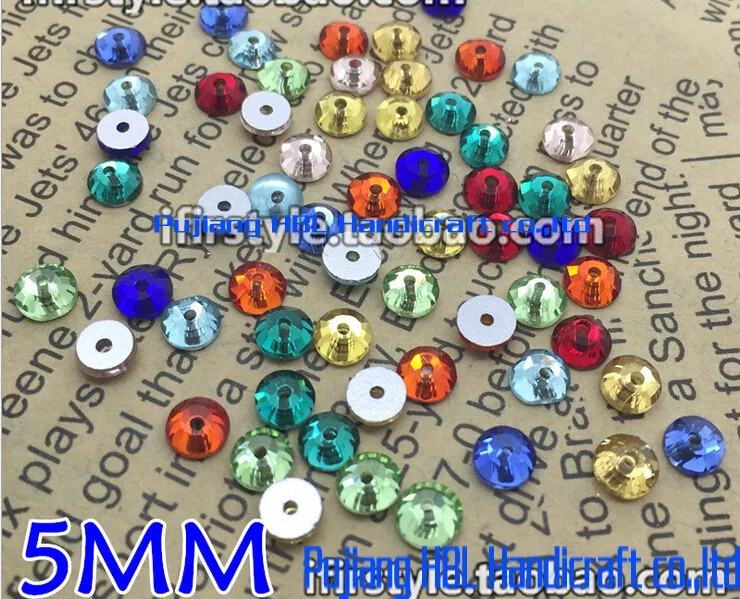Оптовая продажа от производителя 5 мм 288 шт. стразы с кристаллами для пришивания