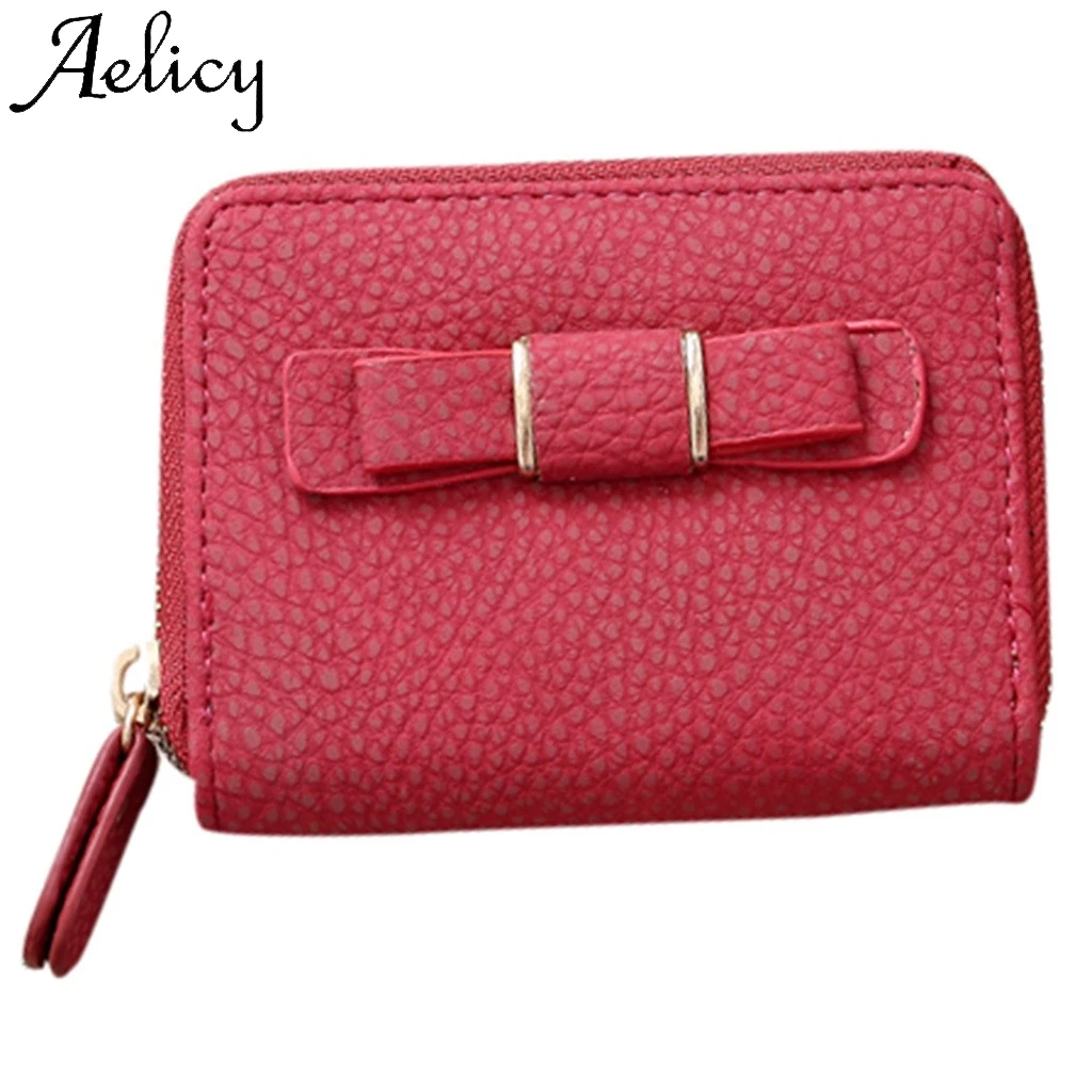 Aelicy модный мини кошелек женский короткий клатч с бантом сумка высокого качества