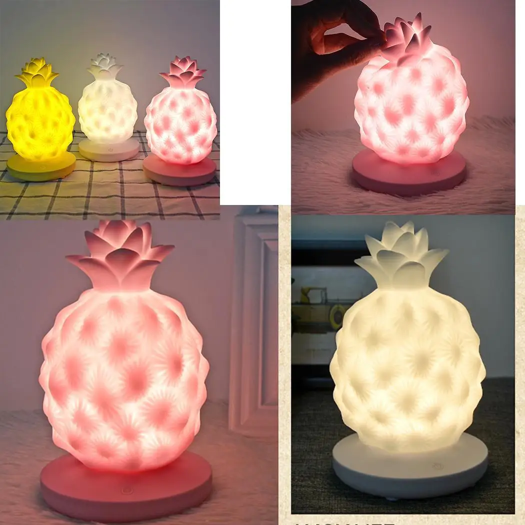 Креативный светодиодный Настольный светильник в форме ананаса с зарядкой через
