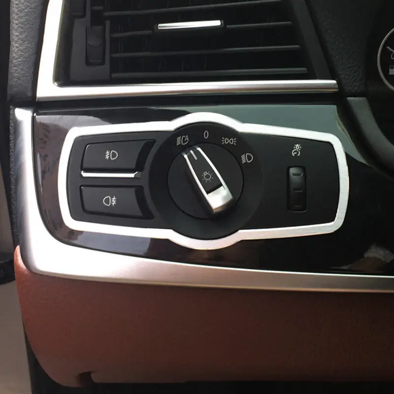 Рамка переключателя фар из алюминиевого сплава декоративная накладка для BMW 5 Series