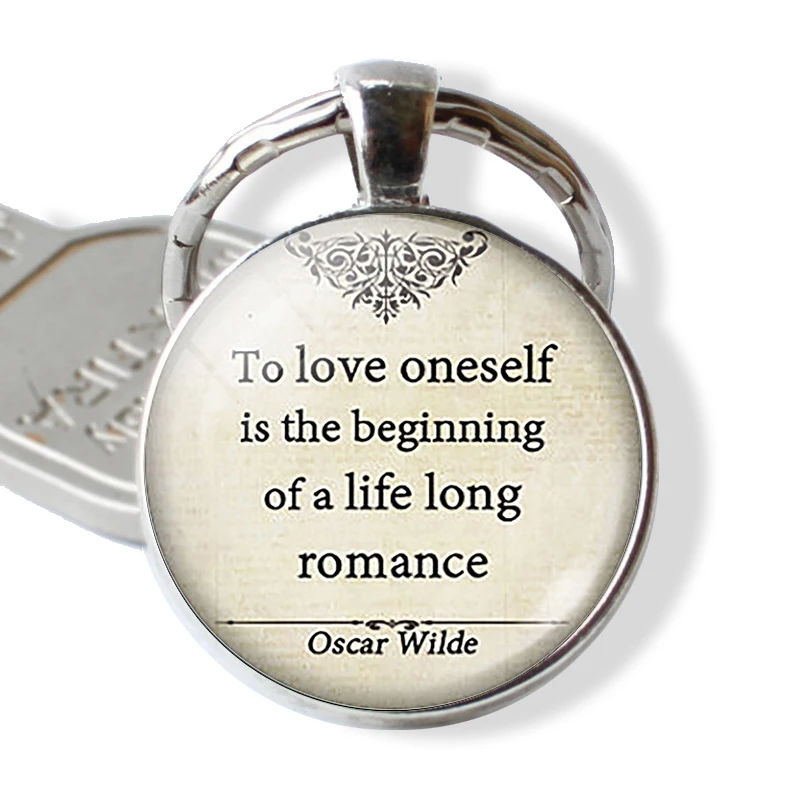 Oscar Wilde Quote брелок вдохновляющая Цитата стеклянный кабошон металлические брелки