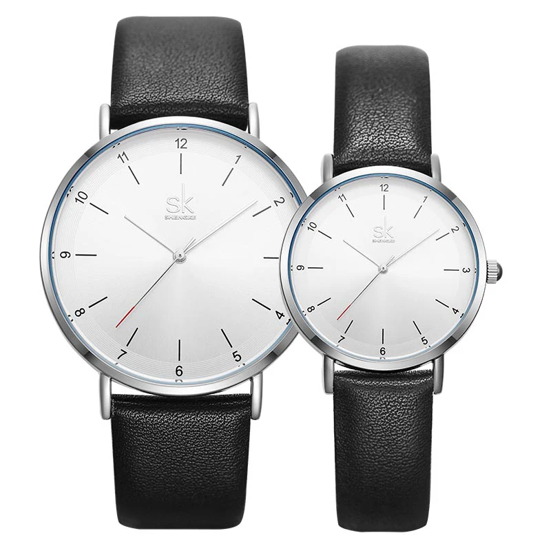 couple watch 2 Shengke модные кожаные часы для влюбленных Пара кварцевые часы Лакшери женские мужские наручные часы новые свадебные Дни подарок# K8066 - Цвет: couple watch 2