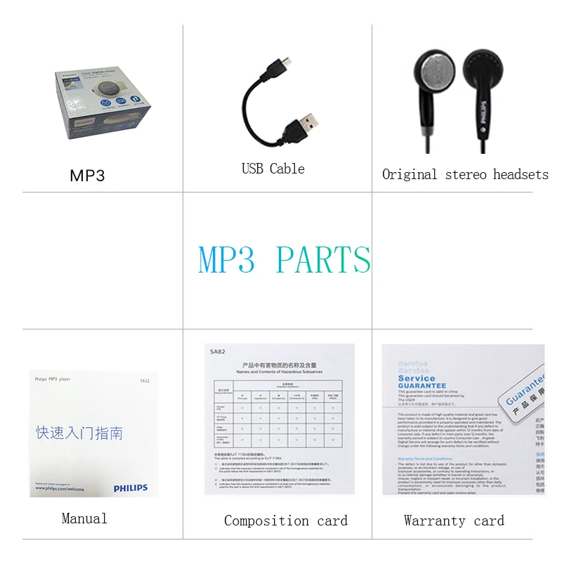 Philips цифровой Bluetooth MP3 плеер для детей USB FM Радио 8 Гб без потерь беспроводной с шагомером металлический зажим