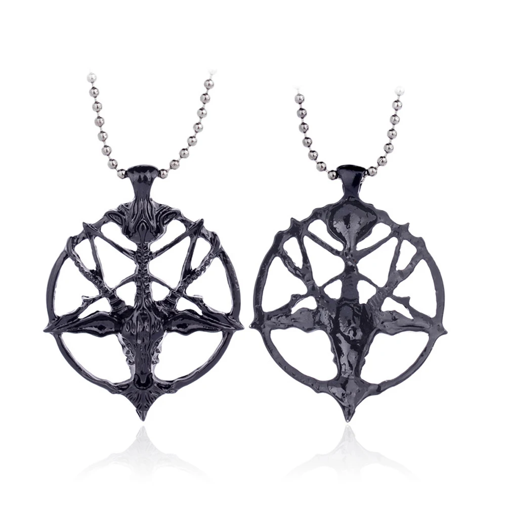 Готическая цепочка для свитера Goth с изображением перевернутой пентаграммы