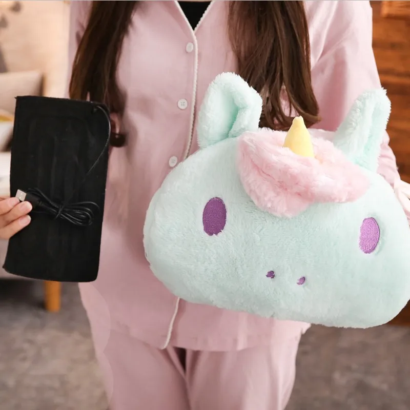Плюшевая игрушка единорог грелка для рук Подушка с USB Подогреваемая Мягкий