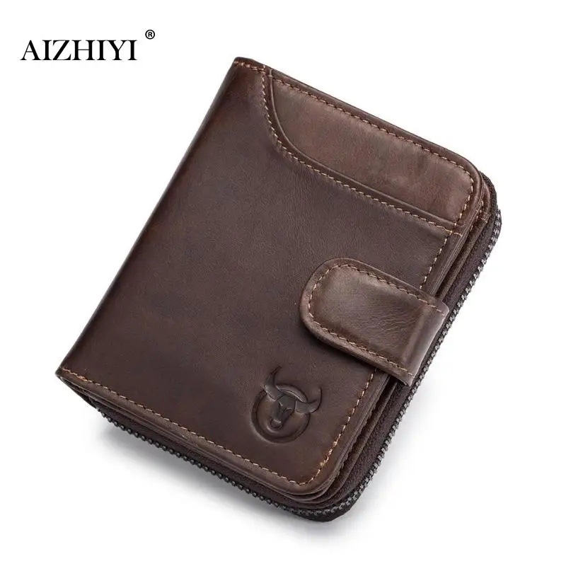 Brown AIZHIYI, натуральная коровья кожа, мужская деловая сумка-мессенджер, на молнии, дизайн, одноцветные сумки через плечо, Мужская Большая вместительная черная сумка на плечо - Цвет: Brown