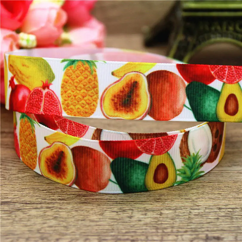 DUWES 7/8 ''Бесплатная доставка Фрукты арбуз ананас Печатный grosgrain ленточный