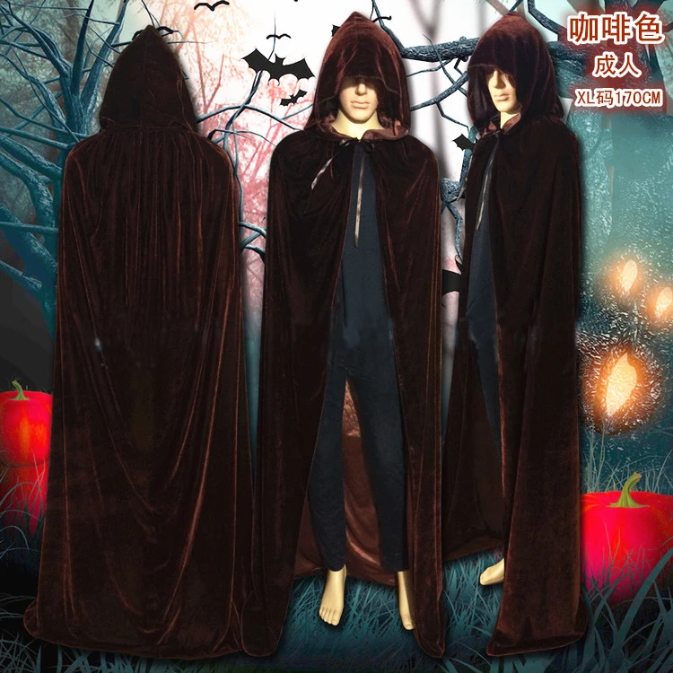 Готический плащ с капюшоном Wicca Robe Witch Larp накидка для женщин и мужчин костюмы на