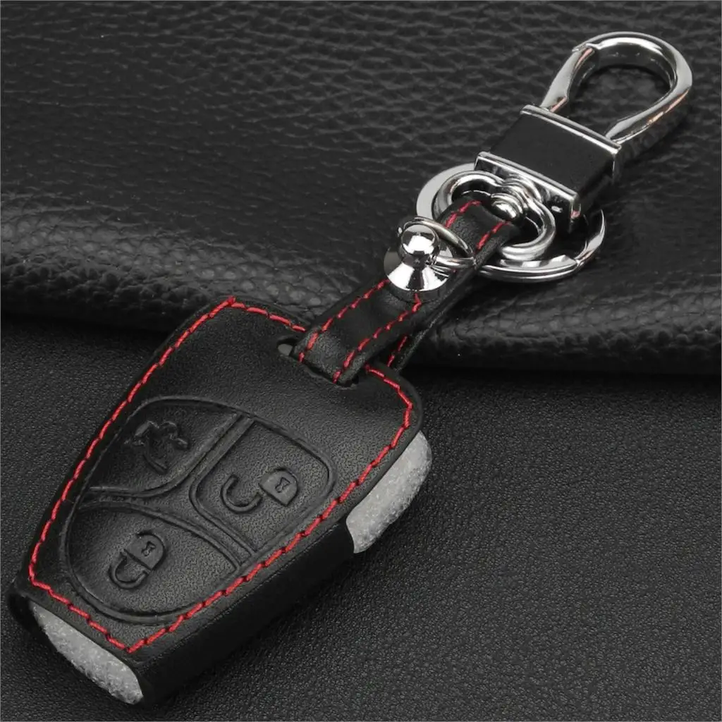 Jingyuqin 3 кнопки кожаный чехол для ключа автомобиля Mercedes Benz B C E ML S CLK CL ключ без