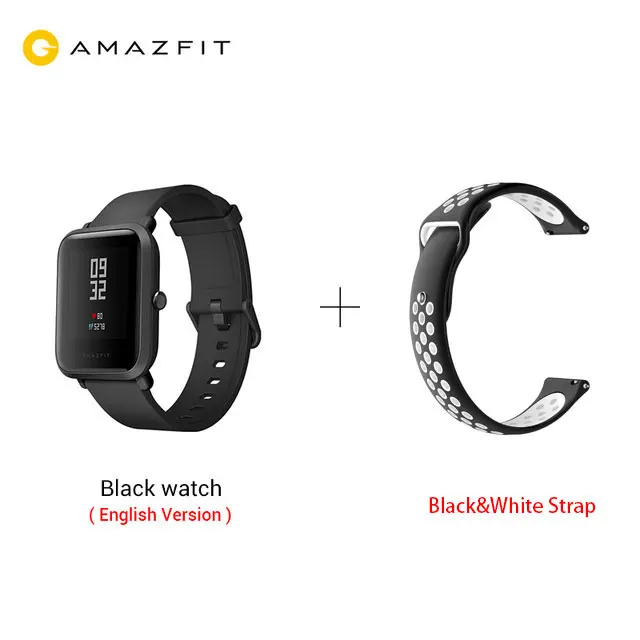 Black black white Huami Amazfit Bip ультра-светильник 32g спортивные умные часы с Wi-Fi Bluetooth gps 45 дней в режиме ожидания - Цвет: Black black white