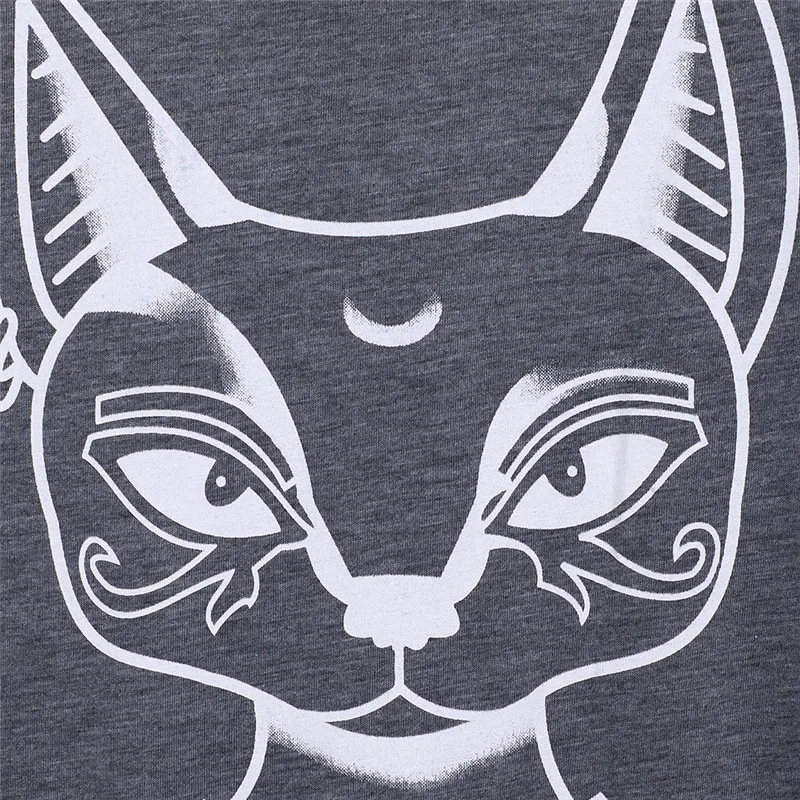 

Long Summer Dress Beach Sundress Cat Printed Grey Bodycon Summer style Women Dress 2016 Summer Dress Summer Maxi Dress