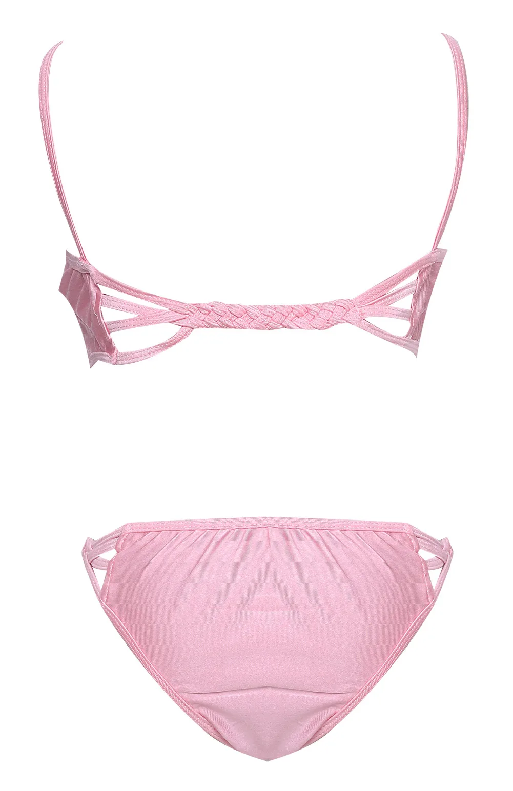 

Sexy Women Hollow Out Solid Bikini Set Push up imbottito Uncinetto A fascia Costumi Bandage Summer Bikini Set Beachwear