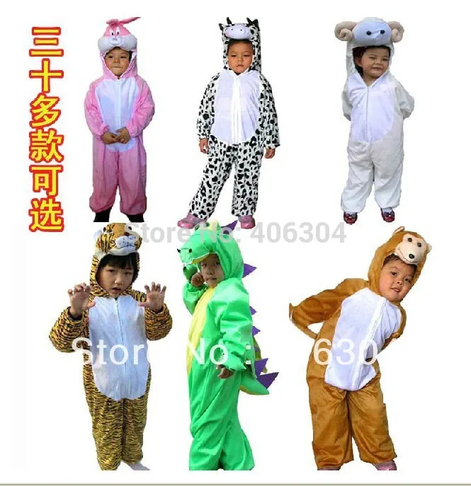 Free shipping bear duck bee frog crocodile monkey panda cow dog wolf Cosplay clothing Children animal costume for kid 30styles |
