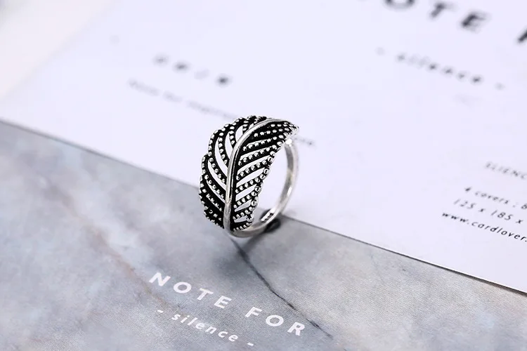 

Vintage 925 Sterling Silver Leaf Rings for Women Adjustable Size Ring Fashion sterling-silver-jewelry