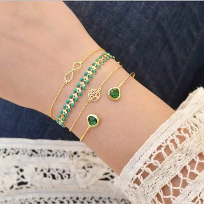 Летний браслет femme летний комплект pulsera mujer bransoletki damskie pulseira Шарм Золотой чешские