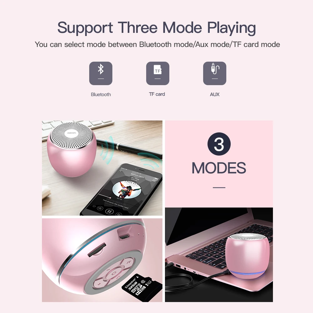 DACOM Q1 Bluetooth Динамик мини Портативный Беспроводной s бас стерео звук коробка Subwoof