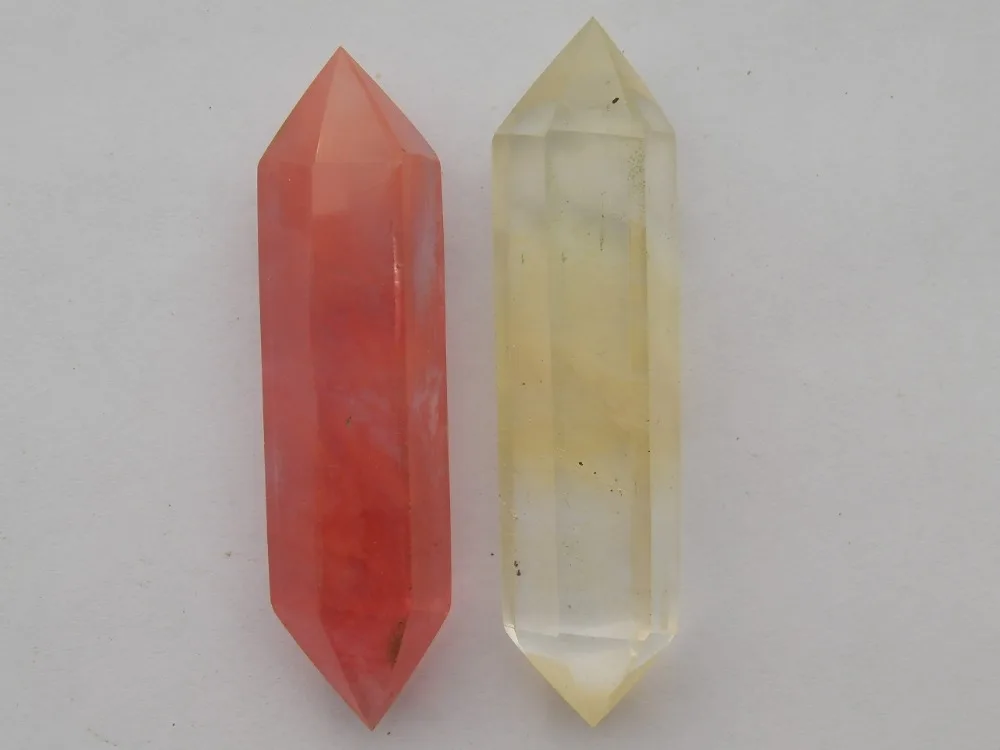 Красная желтая палочка с кристаллом кварца|crystal crack|crystal hair accessories wholesalecrystal vibrator |