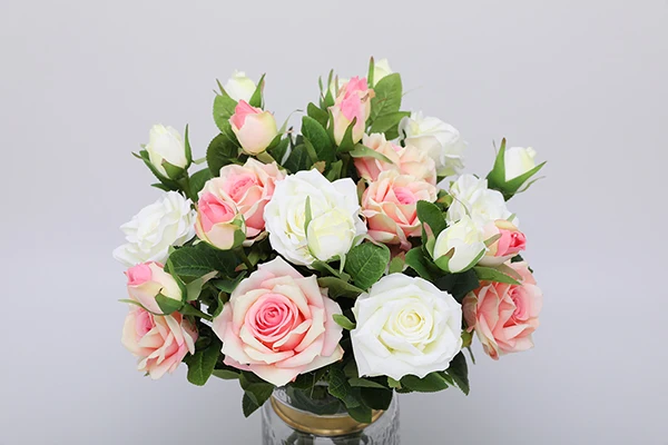 Mixed 02 CHENCHENG, 10 шт./лот, 2 головки, розовые шелковые искусственные цветы для свадебного украшения, зимние искусственные большие красные цветы, домашний декор - Цвет: Mixed 02