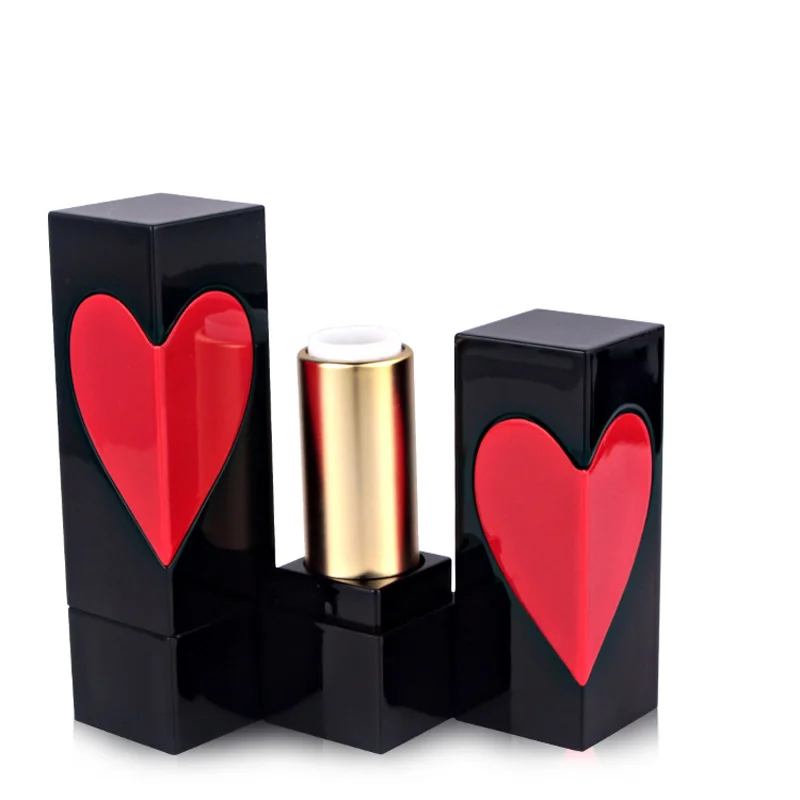 

12.1mm Red Heart Shape Make Up Empty Lip Balm Tube Lipstick Batom Bottles DIY Lip Gloss Packing Containers Wholesale 20pcs/lot
