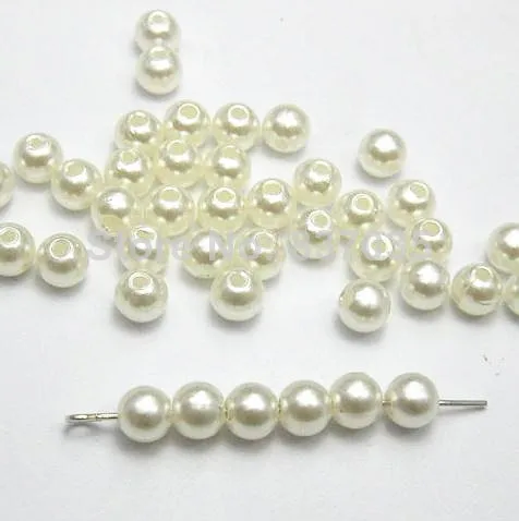 2500pcs 6mm white round-brilliant beads Pearl Imitation pearls Bulk Phone Case DIY Design Deco charm jewelry accessories