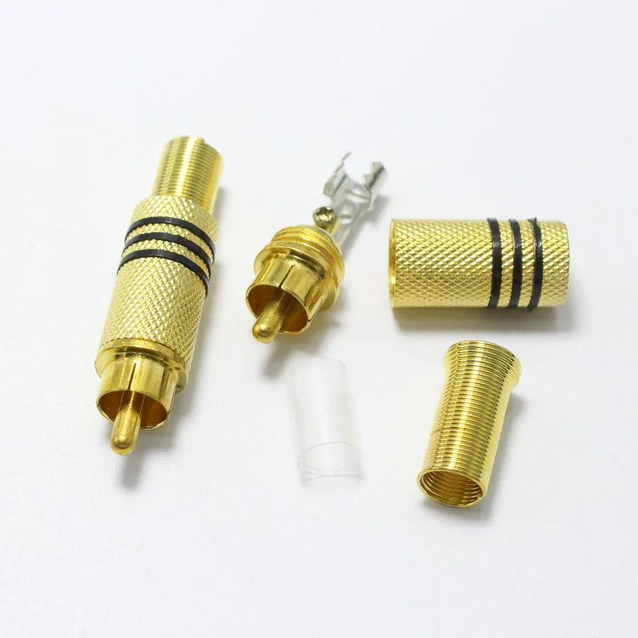 Позолоченный разъем RCA 1 шт. штекер AV для ПК аудио видео красный черный запчасти