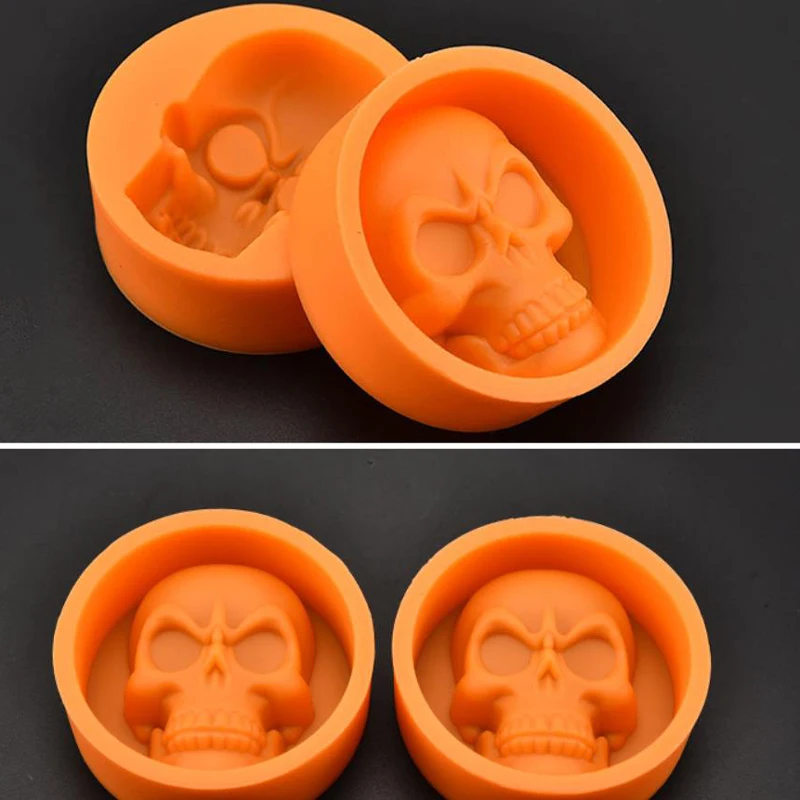 Силиконовая 3D форма в виде черепа для Хэллоуина шариков льда пудинга шоколада