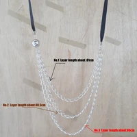 2022 factory whole sale trendy girls multi3r layer long chains statement dress necklacefine channel ribbon necklace for women