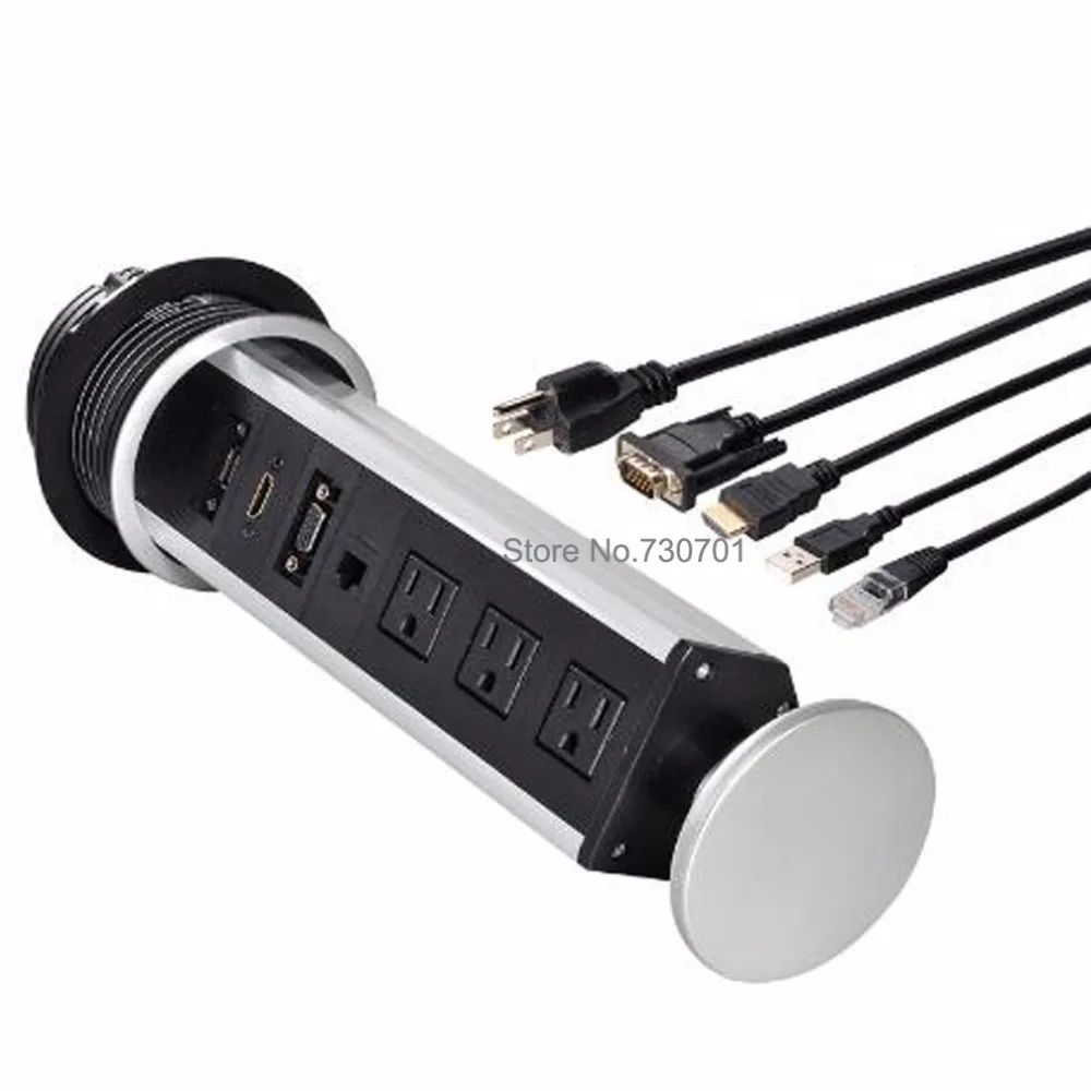 Стандарт США с 3 США AC мощность 1 данных cat5 1 VGA 1 HDMI 1 данных USB для США Япония Мексика Колумбия многократное использование настольная розетка