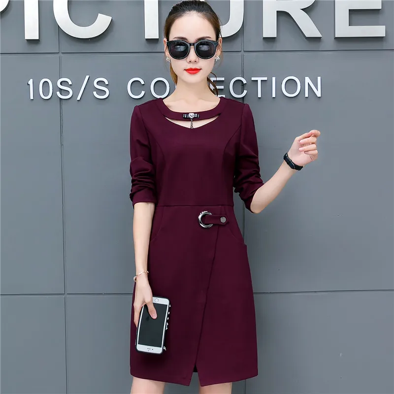 Женский темперамент платья для женщин новый корейский стиль Горячая осень зима