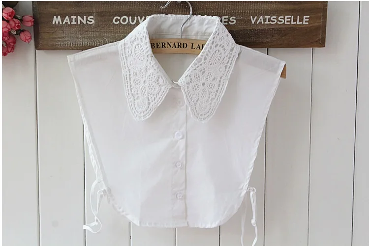 SONGDANWYF кружево хлопок воротник мода поддельные шифон Ложная Рубашка collier белье