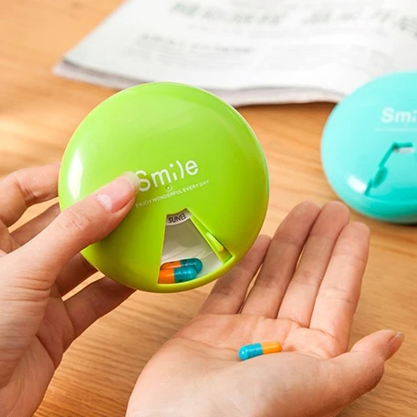 Pinkycolor вращающийся на 360 градусов Еженедельный чехол для таблеток дорожный