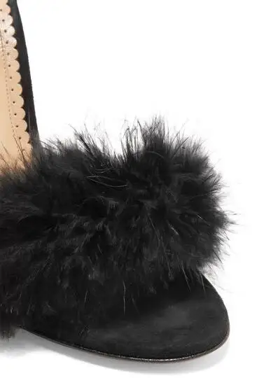 Женские босоножки с открытым носком черные вечерние на высоком каблуке-шпильке