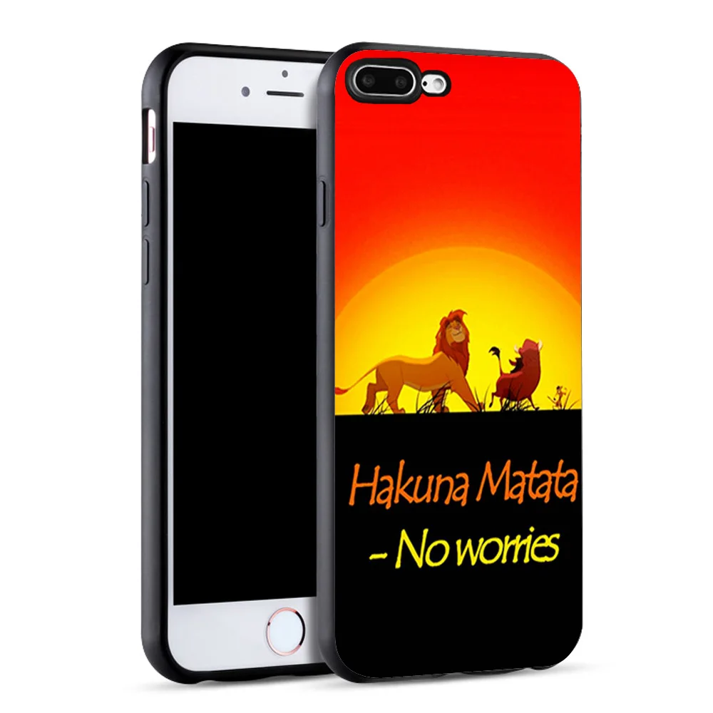 Hakuna Matata Король Лев черный мягкий силиконовый чехол для телефона для iPhone X 11 Pro 5S XR XS Max 6 6S 7 8 Plus чехол Fundas Capinha Coque - Цвет: SJK2091002HB