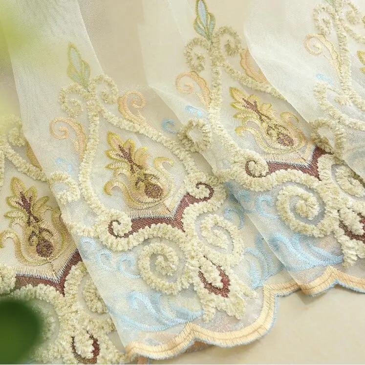 Шторы с вышивкой FYFUYOUFY в европейском стиле мягкие занавески из синели ткань для