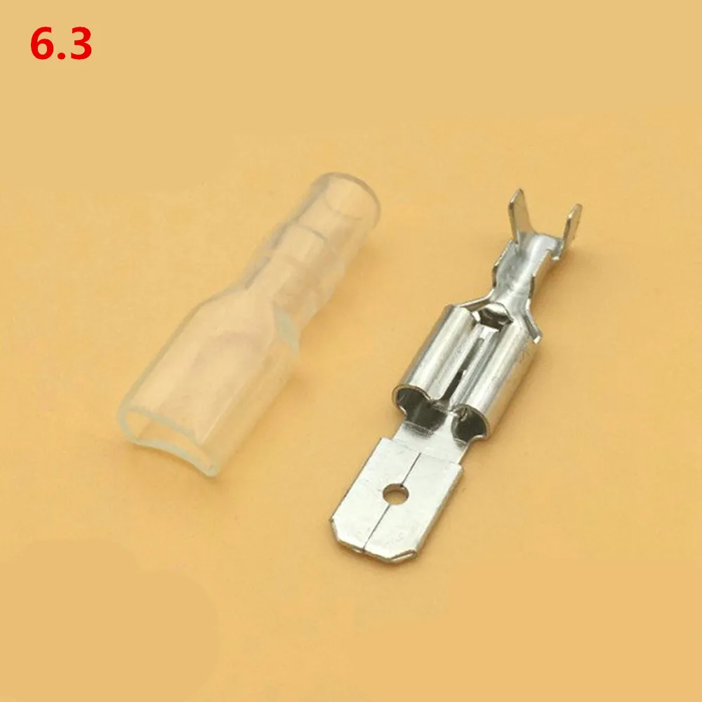 

100pcs(200pcs) 6.3 against the back shoulder of male and female plug spring terminals inserted with lock with case