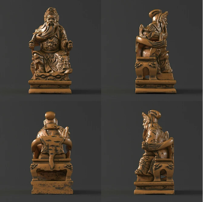 3D model stl format solid rotation sculpture for cnc machine Kwan Kung | Инструменты